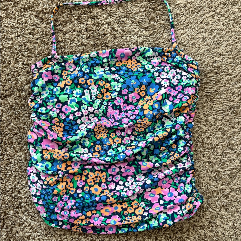 J Crew Factory Ruched Tankini Floral - Multicolor.  Size Medium